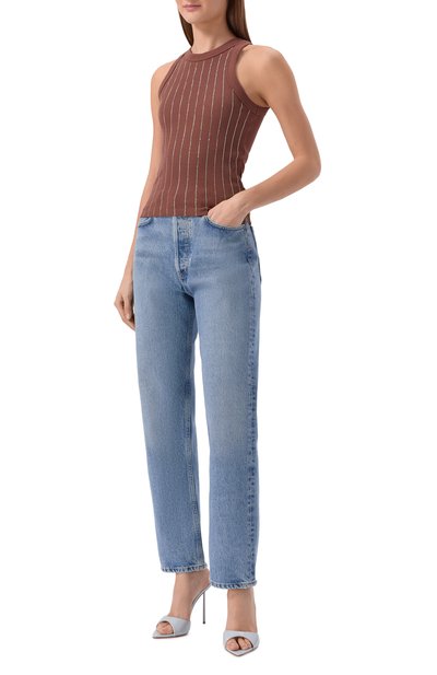 Женский хлопковый топ с отделкой стразами SASHA KIM, арт. SK-00001772