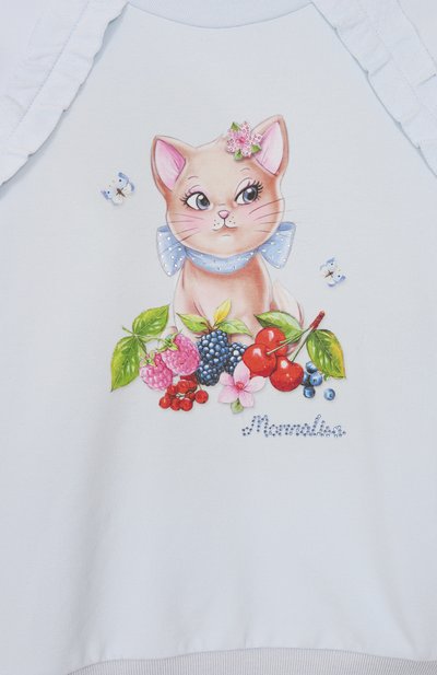 Хлопковый свитшот MONNALISA, арт. 19E616RU, фото 3