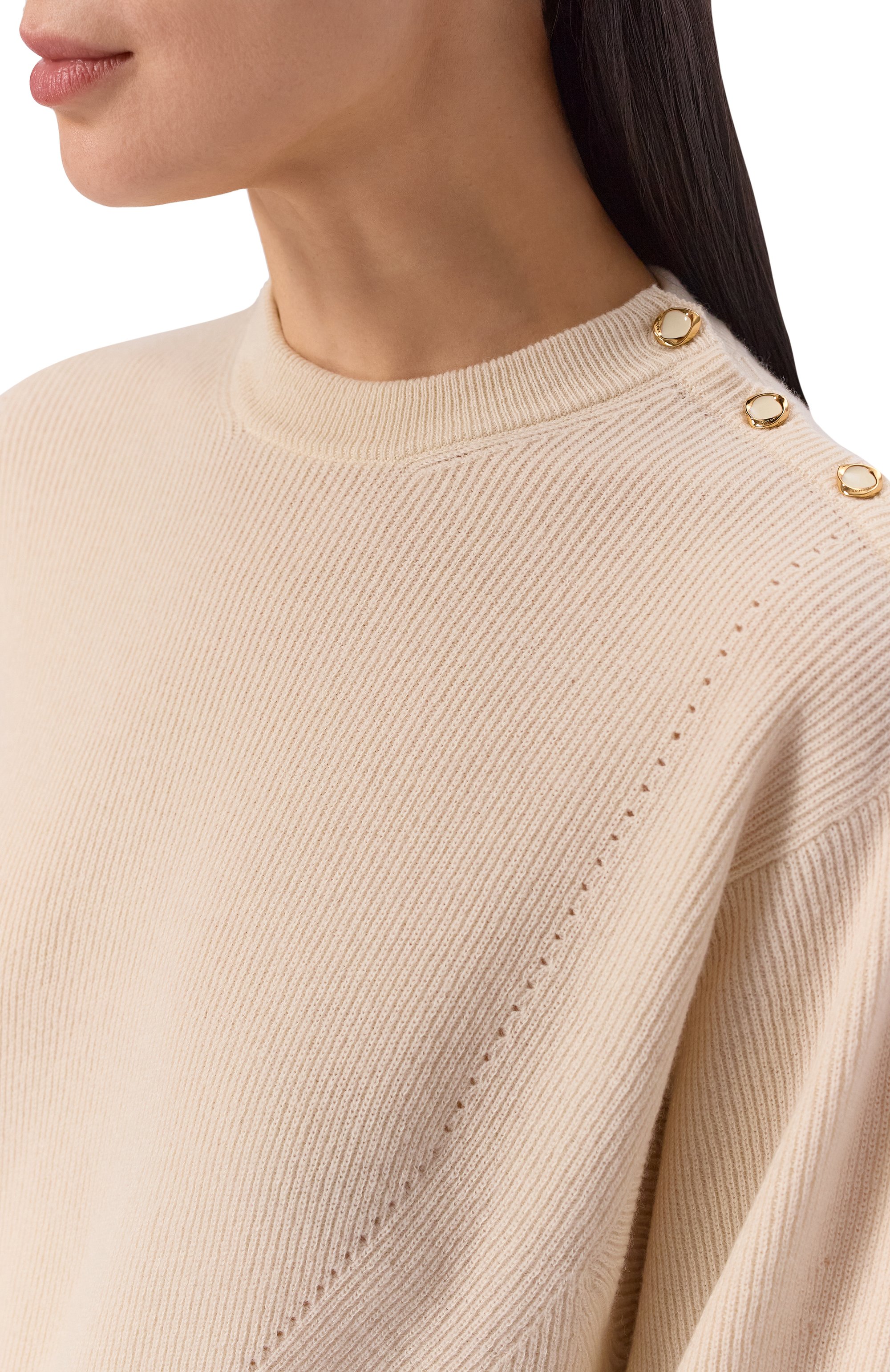 Пуловер из кашемира и хлопка AGNONA бежевого цвета по цене 198500 руб., арт. K111025E/1T140PE, фото 5 Пуловер из кашемира и хлопка AGNONA, арт. K111025E/1T140PE, фото 5