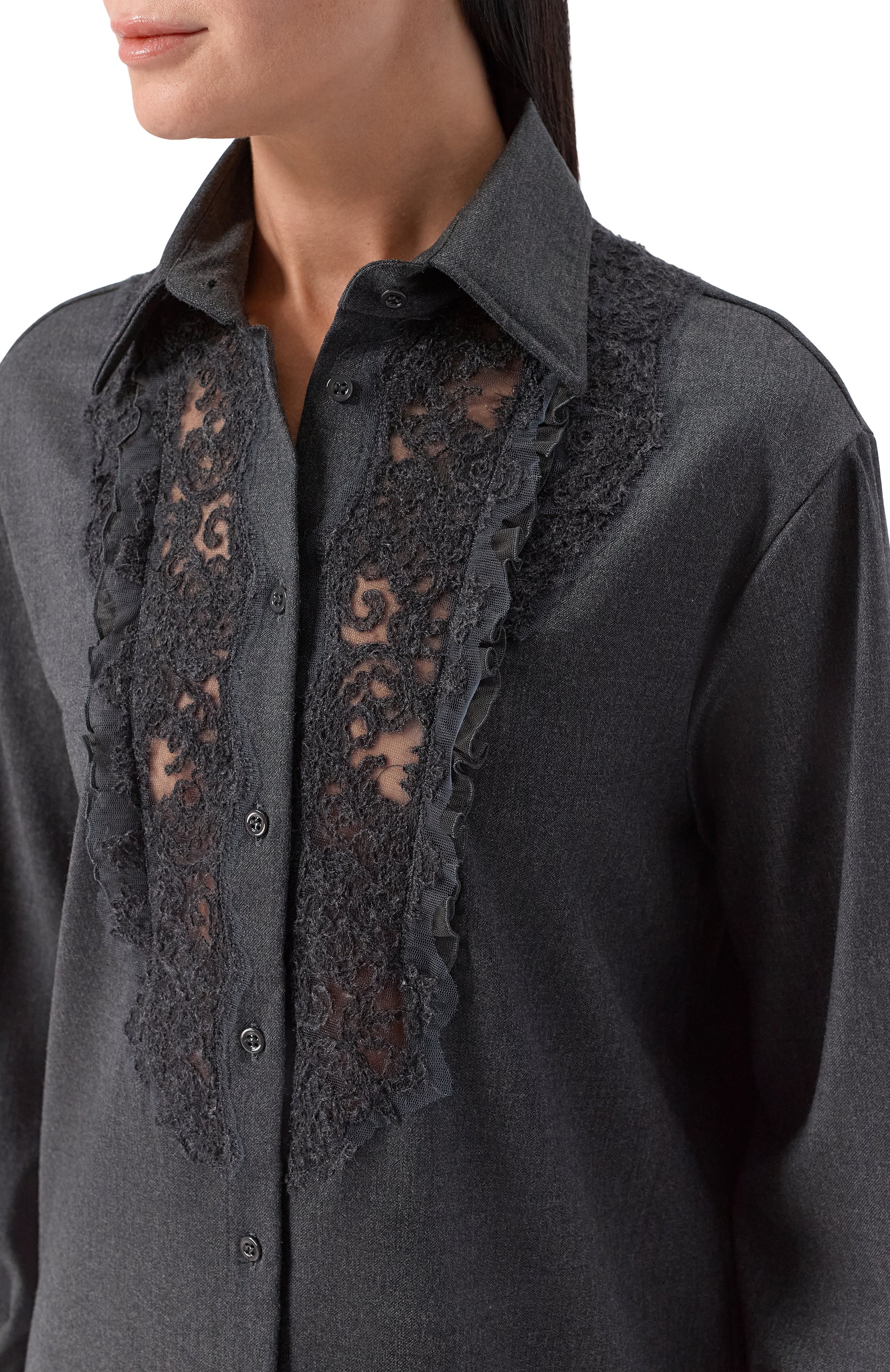 Рубашка из шерсти и вискозы ERMANNO SCERVINO, арт. D474K304JWR, фото 5