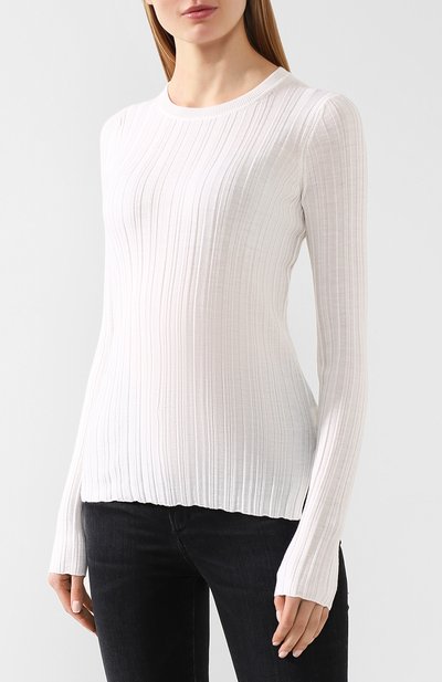Шерстяной пуловер HELMUT LANG кремового цвета по цене 27350 руб., арт. J09HW708, фото 3 Шерстяной пуловер HELMUT LANG, арт. J09HW708, фото 3