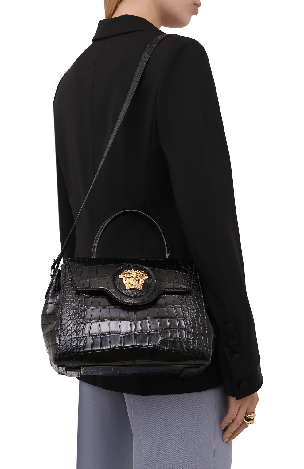 Сумка la medusa medium из кожи аллигатора VERSACE, арт. DBFI039/D2C0C/AMIS, фото 5