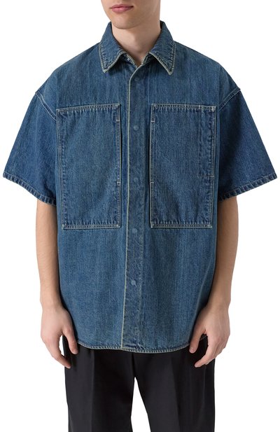 Джинсовая рубашка JIL SANDER синего цвета по цене 163000 руб., арт. J47DL0168-J45291, фото 3 Джинсовая рубашка JIL SANDER, арт. J47DL0168-J45291, фото 3