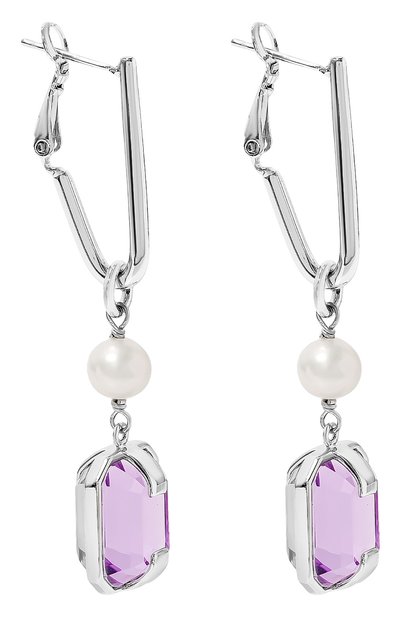 Серьги CRYSTALLINE JEWELLERY сиреневого цвета по цене 12760 руб., арт. 380WA, фото 3 Серьги CRYSTALLINE JEWELLERY, арт. 380WA, фото 3