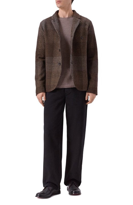 Шерстяной пиджак Hannes Roether TRA32IL.7081 Коричневый  TRA32IL.7081 Фото 2