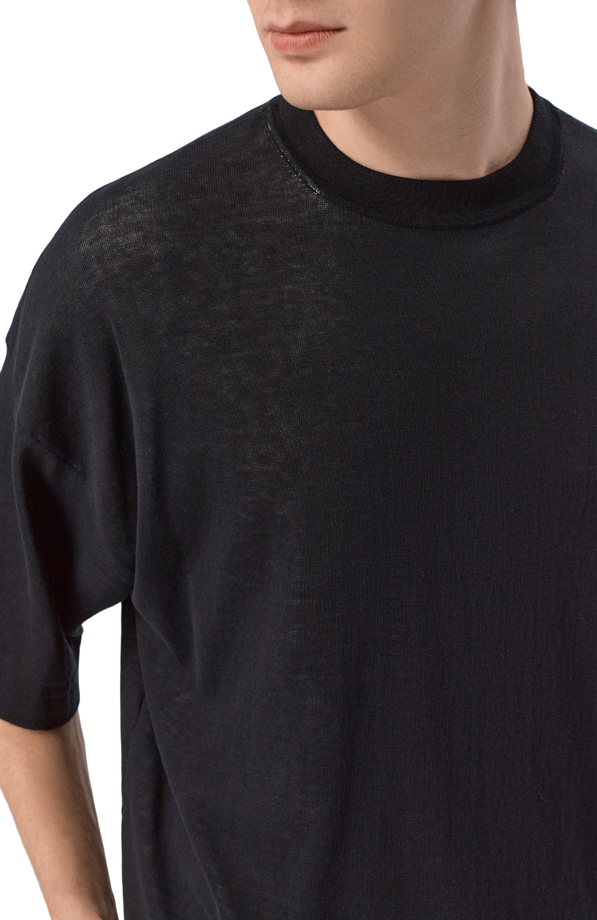 Хлопковая футболка ISABEL BENENATO черного цвета по цене 53250 руб., арт. UK64S26, фото 5 Хлопковая футболка ISABEL BENENATO, арт. UK64S26, фото 5