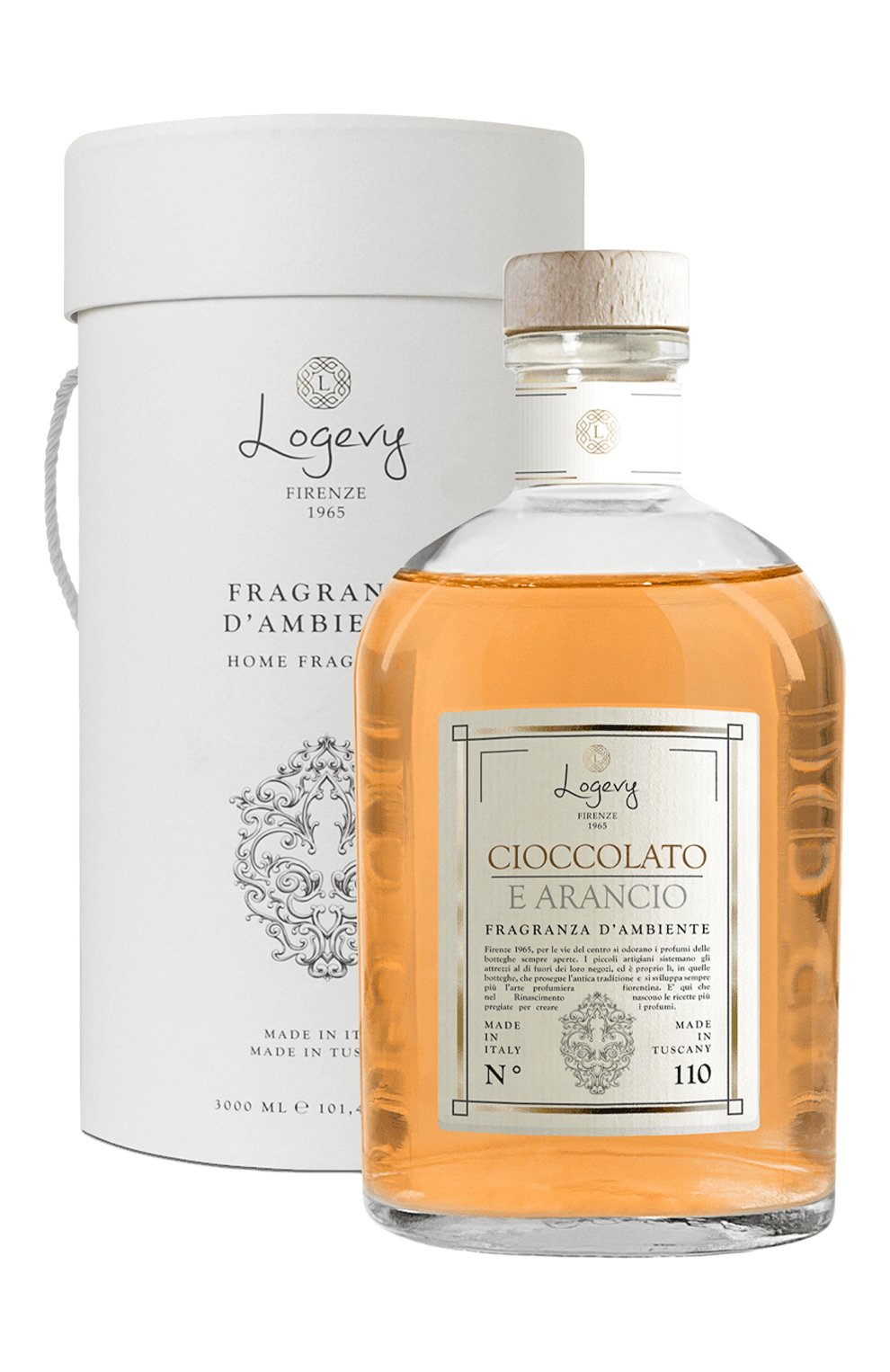 Диффузор cioccolato e arancio / "шоколад & апельсин" (ваза 3000ml + рефил 6x500ml) LOGEVY FIRENZE 1965 бесцветного цвета по цене 63500 руб., арт. 8050519371094, фото 2 Диффузор cioccolato e arancio / "шоколад & апельсин" (ваза 3000ml + рефил 6x500ml) LOGEVY FIRENZE 1965, арт. 8050519371094, фото 2