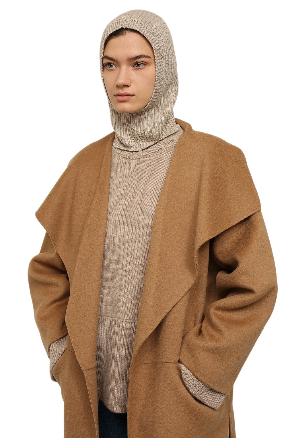 Балаклава из кашемира и шелка BRUNELLO CUCINELLI светло-бежевого цвета по цене 59950 руб., арт. M71505199, фото 2 Балаклава из кашемира и шелка BRUNELLO CUCINELLI, арт. M71505199, фото 2