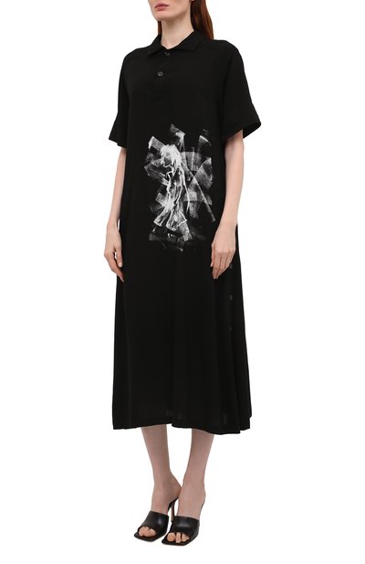 Платье из вискозы YOHJI YAMAMOTO черного цвета по цене 147500 руб., арт. ND-D07-201, фото 3 Платье из вискозы YOHJI YAMAMOTO, арт. ND-D07-201, фото 3