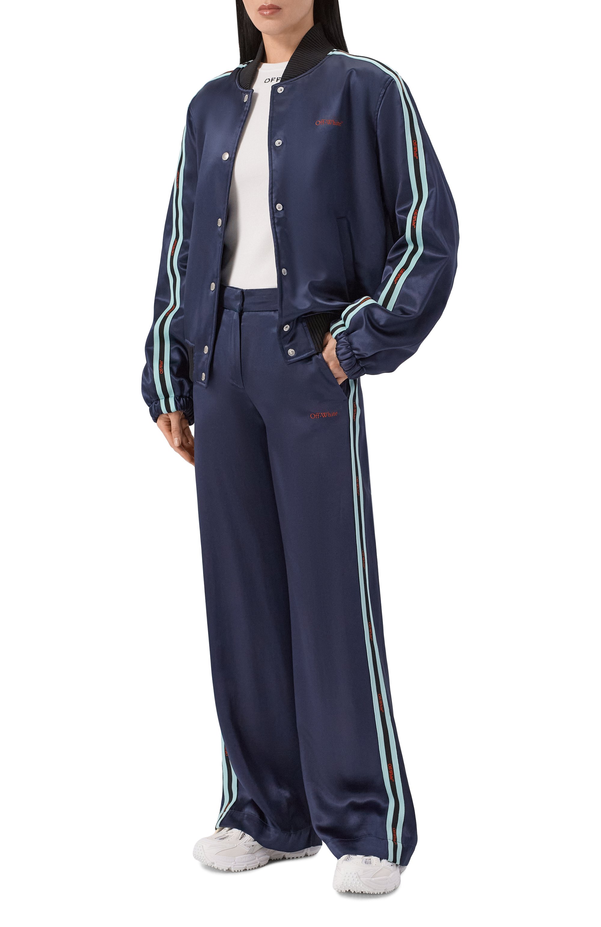 Атласные брюки OFF-WHITE, арт. 0WCA199S26FAB001, фото 2