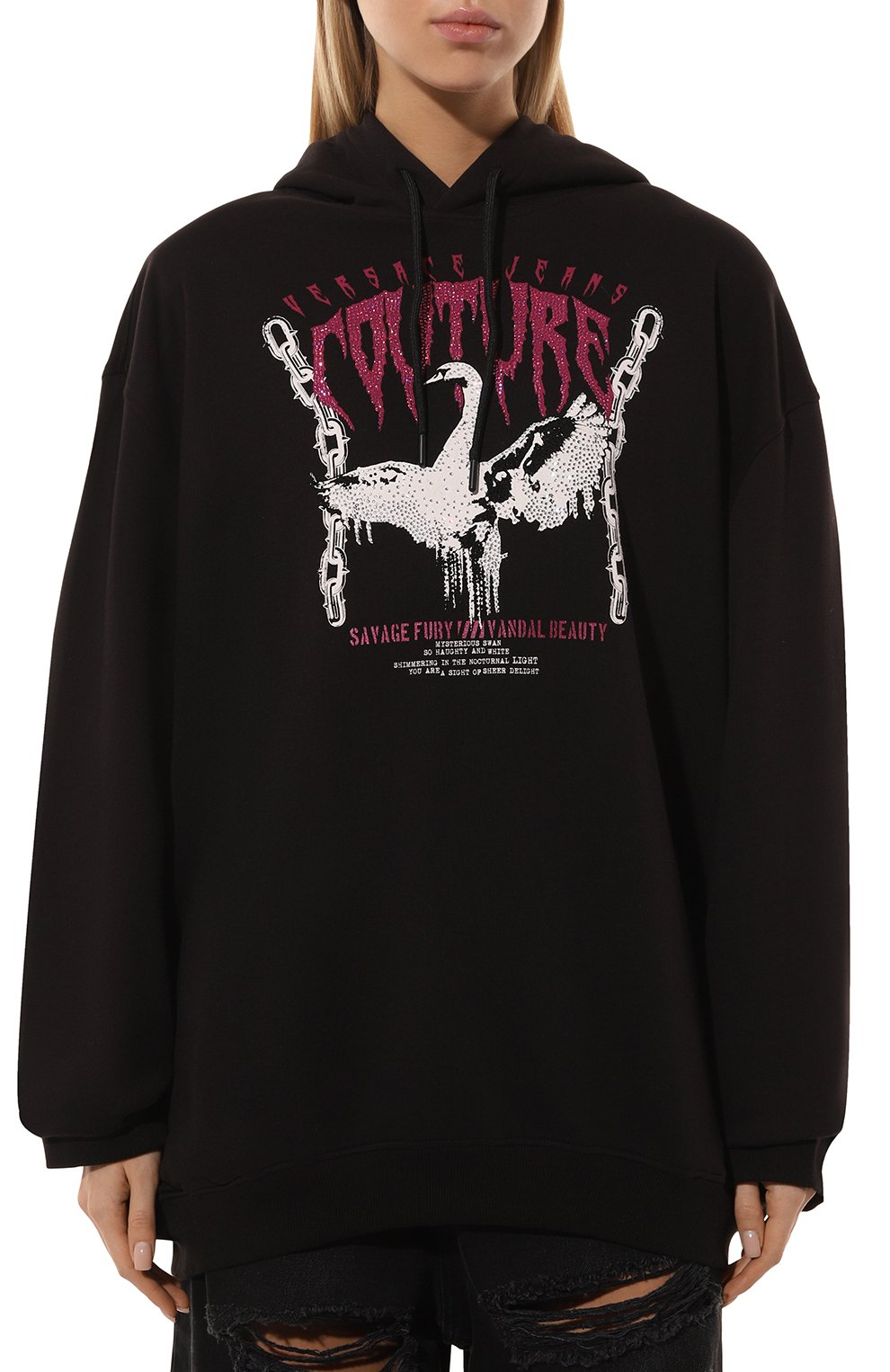 Хлопковое худи VERSACE JEANS COUTURE, арт. 77HAIG01/CF01G, фото 3