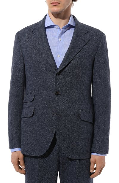Костюм из шерсти и шелка BRUNELLO CUCINELLI темно-синего цвета по цене 632500 руб., арт. MY452LDWH, фото 4 Костюм из шерсти и шелка BRUNELLO CUCINELLI, арт. MY452LDWH, фото 4