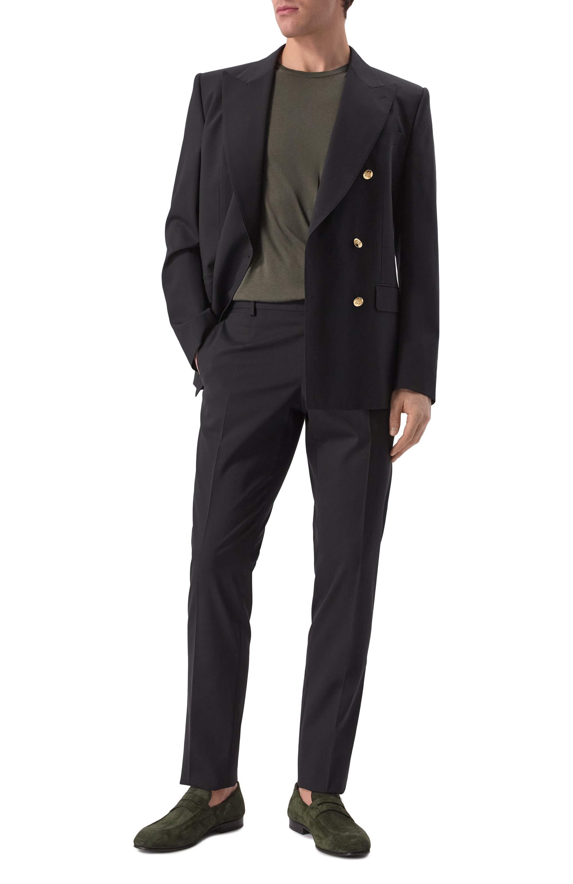 Шелковый джемпер GRAN SASSO хаки цвета по цене 28550 руб., арт. 43112/23503, фото 2 Шелковый джемпер GRAN SASSO, арт. 43112/23503, фото 2