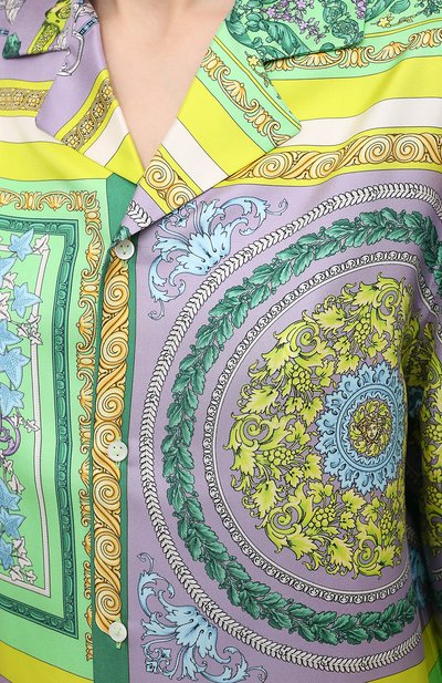 Шелковая рубашка VERSACE сиреневого цвета по цене 151000 руб., арт. AUD05056/1F00508, фото 5 Шелковая рубашка VERSACE, арт. AUD05056/1F00508, фото 5