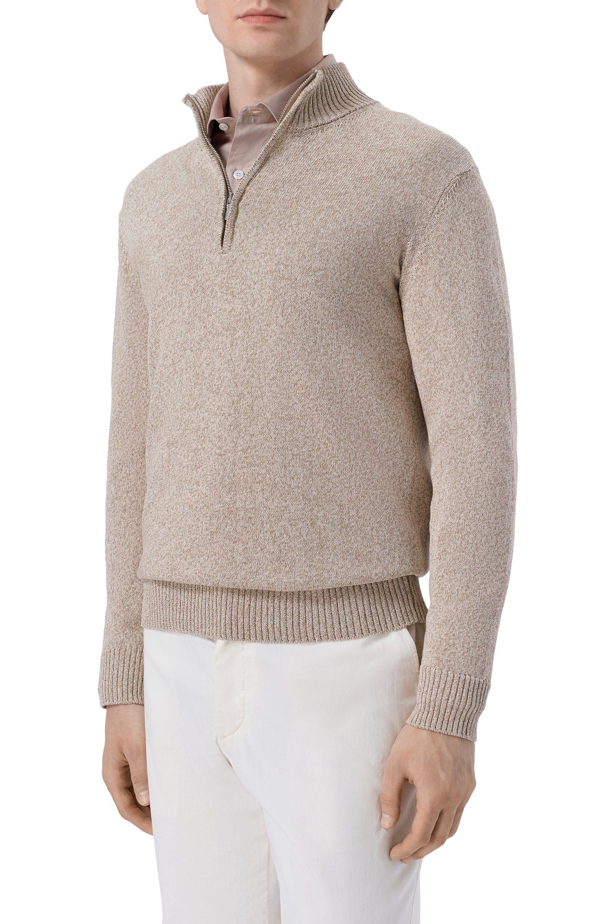 Хлопковый джемпер ANDREA CAMPAGNA бежевого цвета по цене 54650 руб., арт. M5426-8076, фото 3 Хлопковый джемпер ANDREA CAMPAGNA, арт. M5426-8076, фото 3