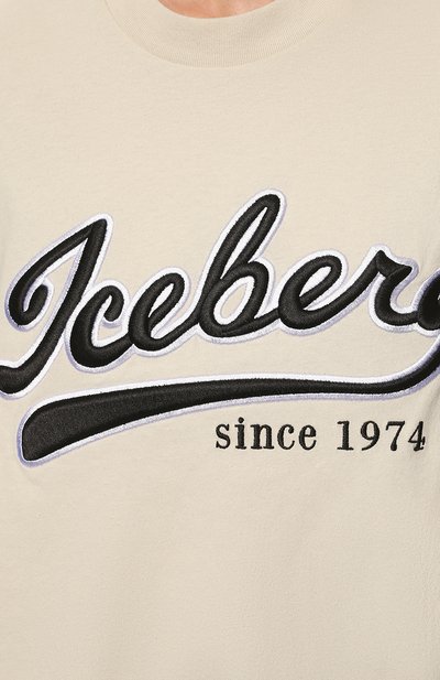 Хлопковая футболка ICEBERG кремового цвета по цене 21950 руб., арт. 22E I2P0/F031/6304, фото 5 Хлопковая футболка ICEBERG, арт. 22E I2P0/F031/6304, фото 5