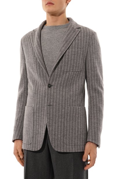 Шерстяной пиджак CANALI серого цвета по цене 110500 руб., арт. J0147/JY02564, фото 5 Шерстяной пиджак CANALI, арт. J0147/JY02564, фото 5