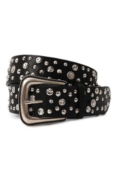 Женский кожаный ремень THE KOOPLES черного цвета, арт. AFCE29008K | Фото 1 (Нос: Не проставлено; Материал: Натуральная кожа; Кросс-КТ: Тонкие)