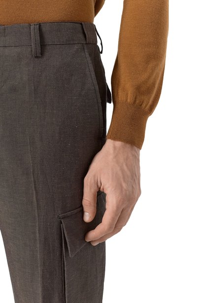 Брюки-карго из шерсти и льна CORNELIANI, арт. 254L02-2514164, фото 5