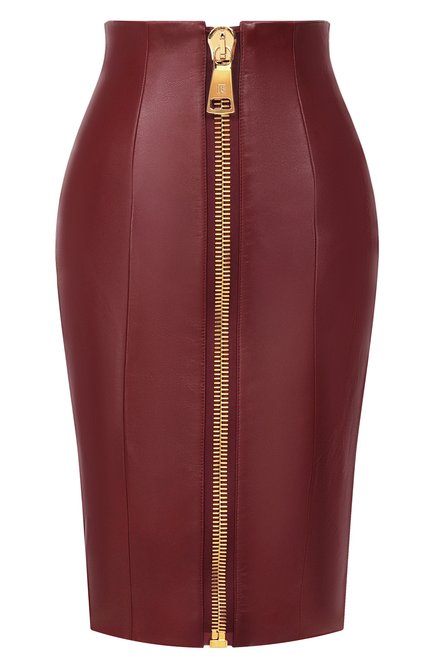 Женская кожаная юбка BALMAIN, арт. FF0LC266/LD63