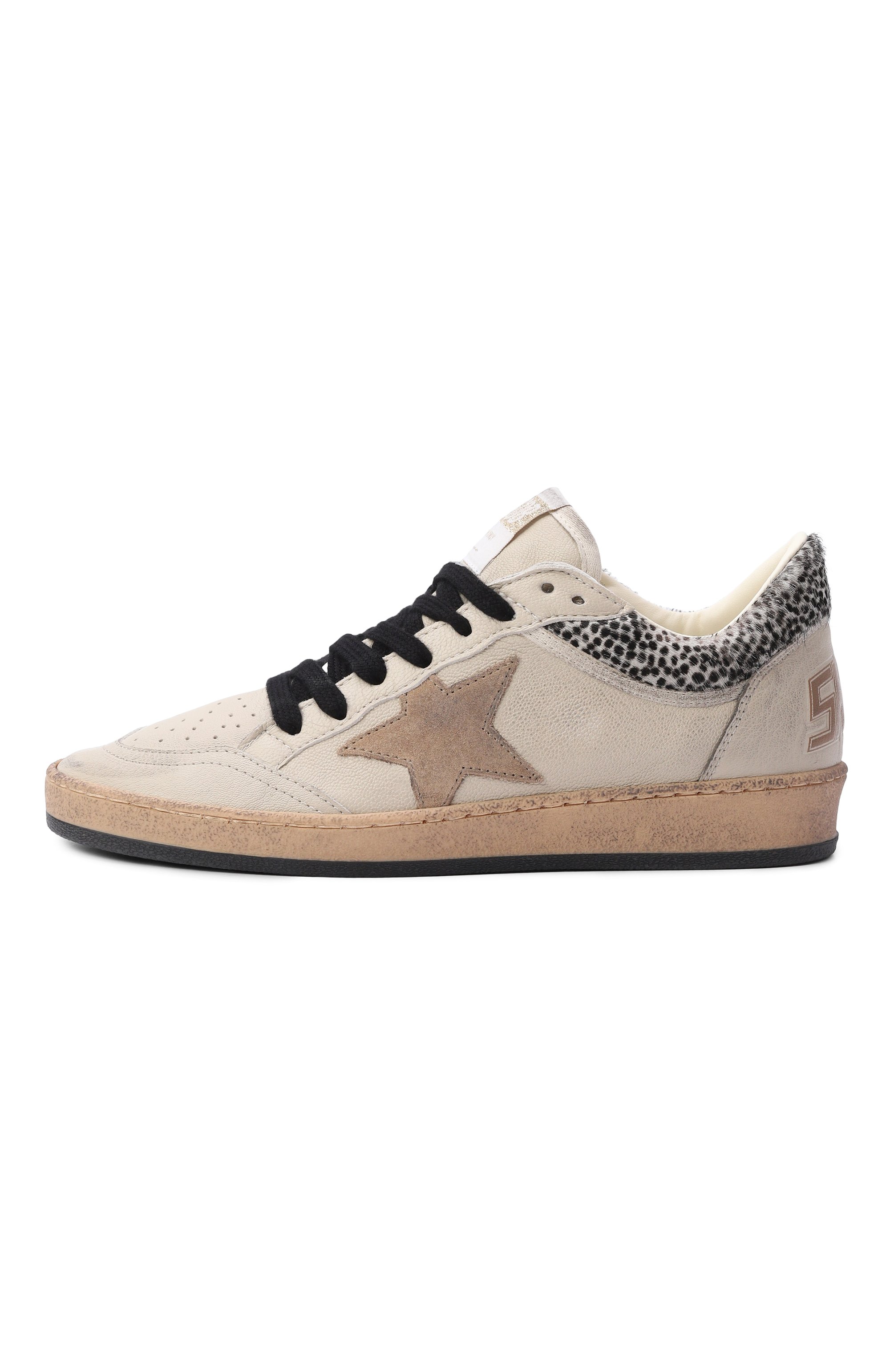 Кожаные кеды ballstar GOLDEN GOOSE DELUXE BRAND кремового цвета по цене 69950 руб., арт. GWF01105.F008700, фото 4 Кожаные кеды ballstar GOLDEN GOOSE DELUXE BRAND, арт. GWF01105.F008700, фото 4