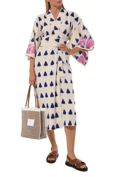 Хлопковое кимоно KLEED LOUNGEWEAR, арт. JAISAL WHITE KIM0N0, фото 2