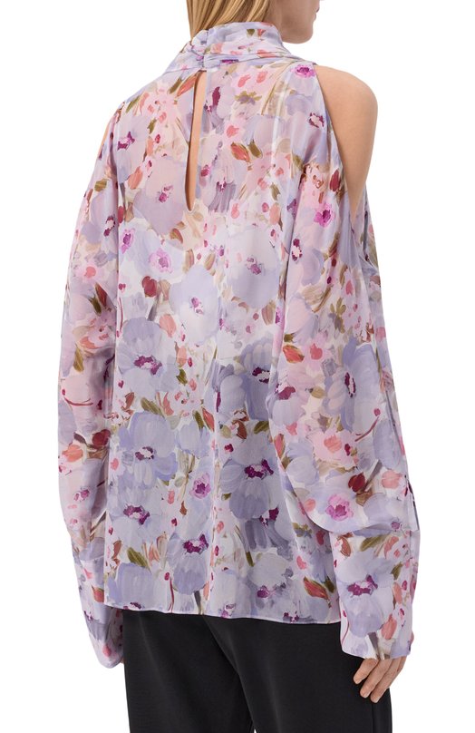 Шелковая блузка Balmain GF1IL155/SF35 Сиреневый  GF1IL155/SF35 Фото 4