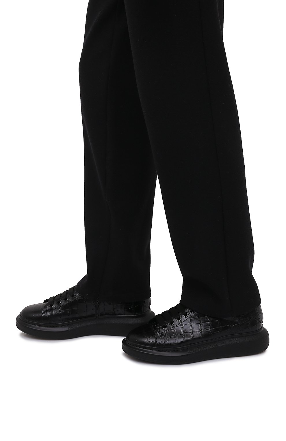 Кожаные кеды oversized ALEXANDER MCQUEEN черного цвета по цене 84400 руб., арт. 553680/WIAY0, фото 3 Кожаные кеды oversized ALEXANDER MCQUEEN, арт. 553680/WIAY0, фото 3