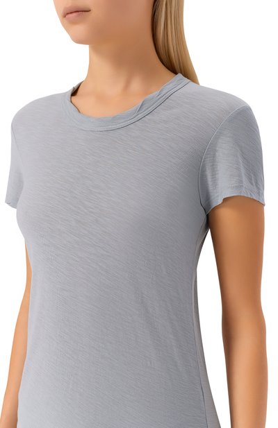 Хлопковая футболка JAMES PERSE голубого цвета по цене 19200 руб., арт. WUA3037, фото 5 Хлопковая футболка JAMES PERSE, арт. WUA3037, фото 5