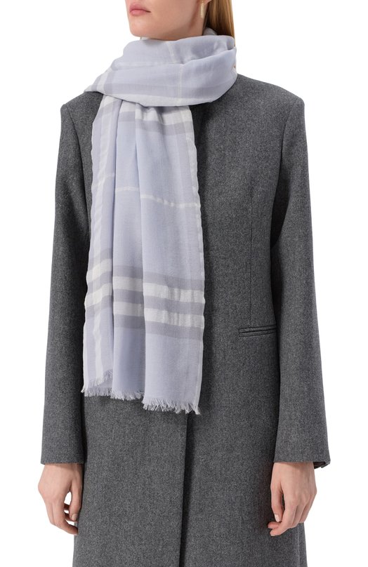 Шерстяной шарф Burberry 8110468 Голубой  8110468 Фото 2