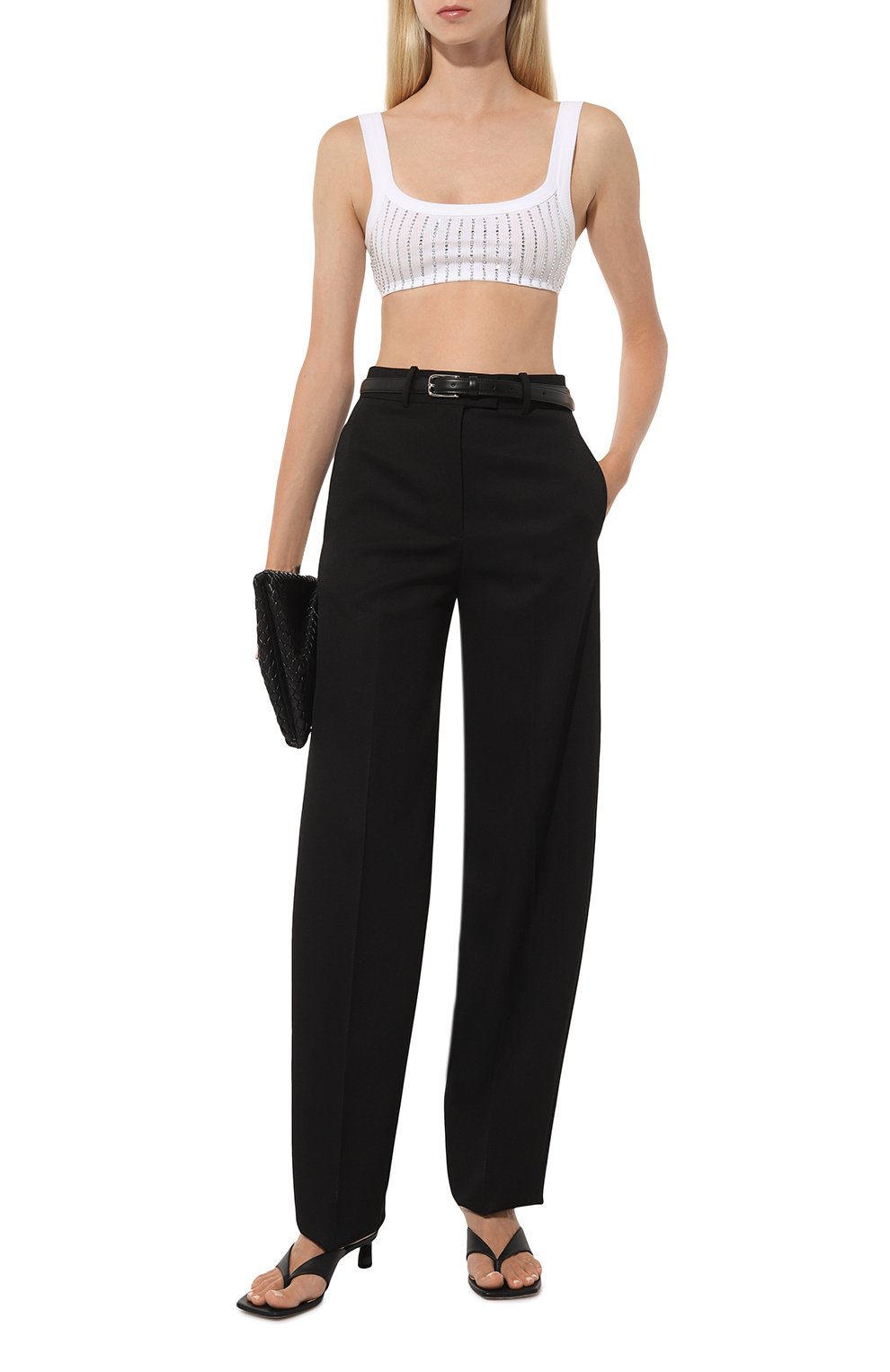 Хлопковый топ с отделкой стразами THE ATTICO, арт. 247WCT275, фото 2