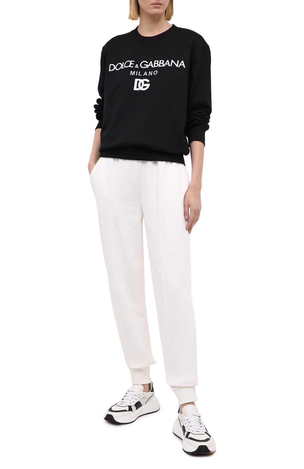 Хлопковый свитшот DOLCE & GABBANA черного цвета по цене 72150 руб., арт. F9I50Z/G7XJQ, фото 2 Хлопковый свитшот DOLCE & GABBANA, арт. F9I50Z/G7XJQ, фото 2