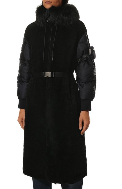 Комбинированная дубленка PRADA черного цвета по цене 1050000 руб., арт. 56985M-1YDY-F0D9M, фото 3 Комбинированная дубленка PRADA, арт. 56985M-1YDY-F0D9M, фото 3