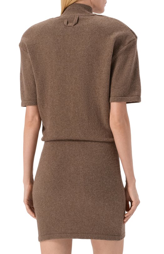 Шерстяное платье Jacquemus 25HDRW00713AK0/0282 Коричневый  25HDRW00713AK0/0282 Фото 3