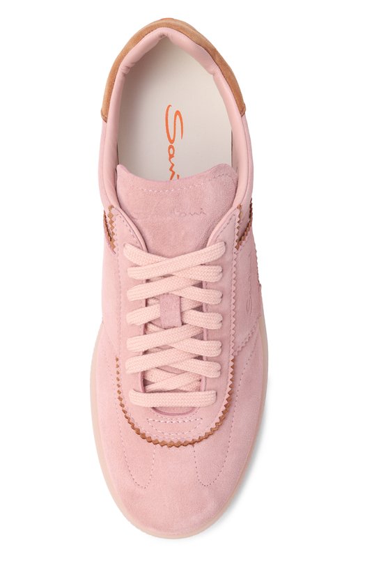 Замшевые кеды Santoni WBPG61463D0TTUBY Розовый  WBPG61463D0TTUBY Фото 6