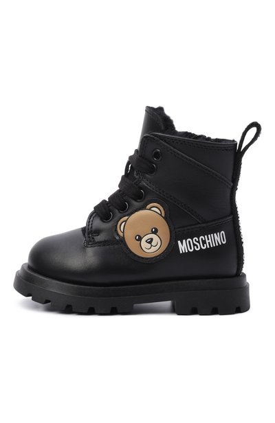 Кожаные ботинки MOSCHINO черного цвета по цене 32900 руб., арт. 84151/VAR2, фото 2 Кожаные ботинки MOSCHINO, арт. 84151/VAR2, фото 2