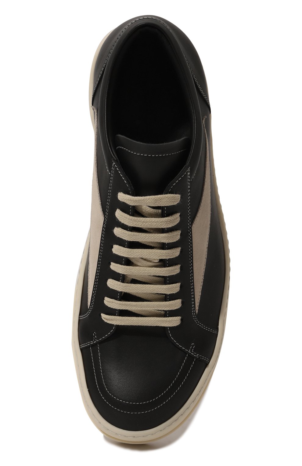Кожаные кеды RICK OWENS черно-белого цвета по цене 88800 руб., арт. RU01C4897/LP0LVS, фото 6 Кожаные кеды RICK OWENS, арт. RU01C4897/LP0LVS, фото 6
