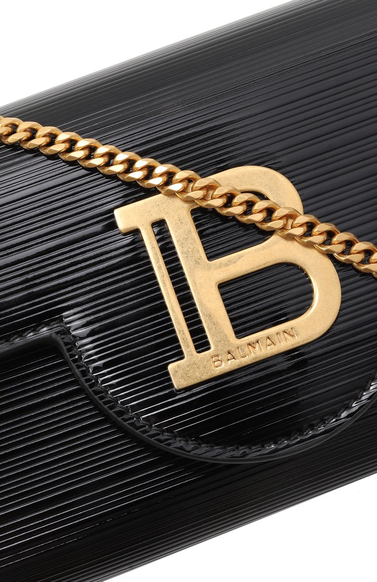 Женская сумка b-buzz BALMAIN черного цвета, арт. EN00N197/LPIS | Фото 3 (Ремень/цепочка: На ремешке; Материал: Натуральная кожа; Размер: mini)