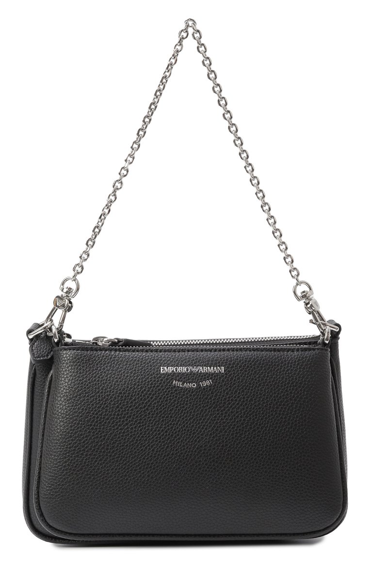 Женская сумка EMPORIO ARMANI черного цвета, арт. EW000540/AF12103 | Фото 1 (Размер: small; Ремень/цепочка: На ремешке; Материал: Экокожа; Автоматизация состава: Проставлено; Автоматизация ТО: Проставлено)