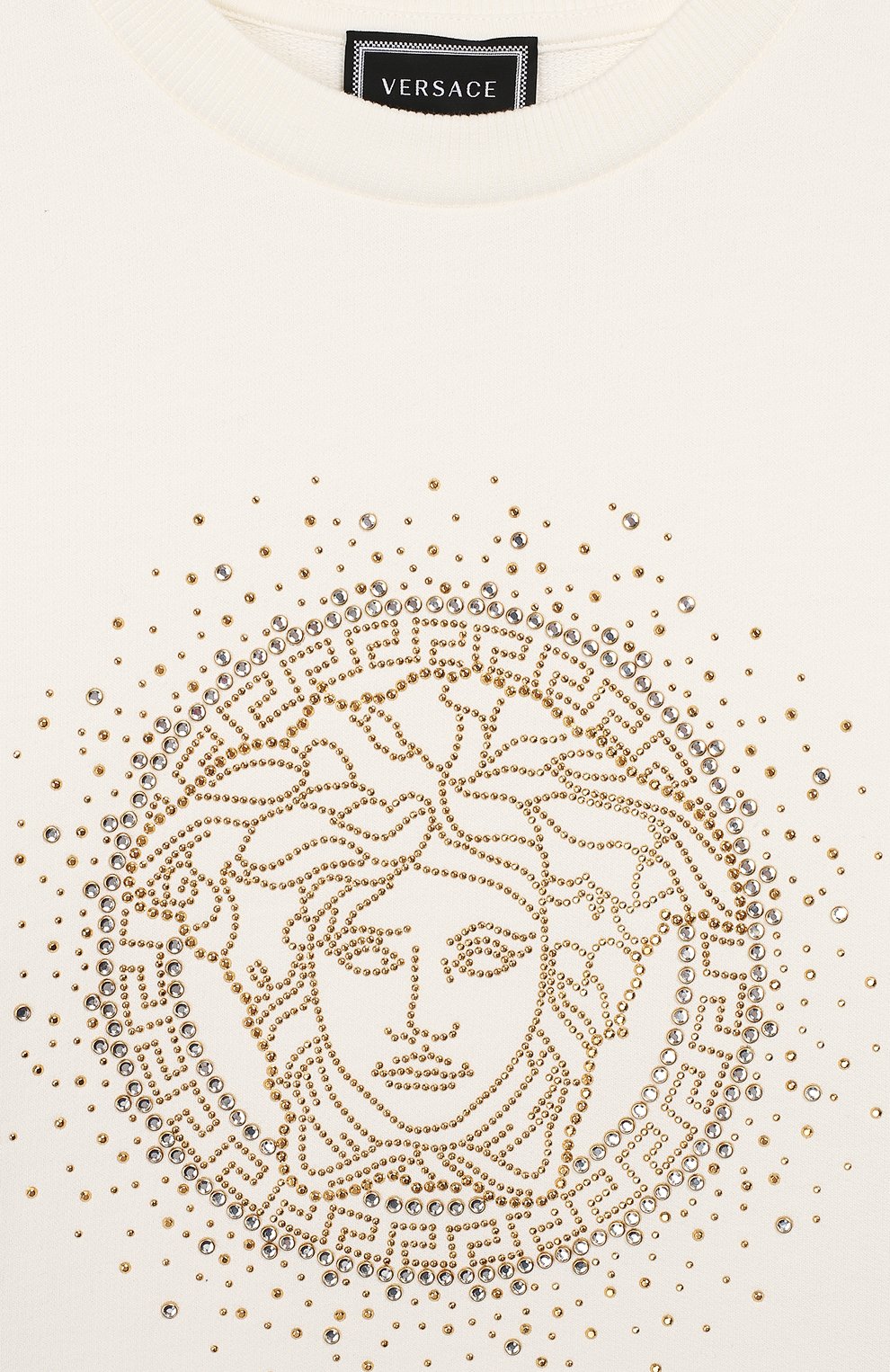 Хлопковое платье VERSACE белого цвета по цене 26450 руб., арт. YC000129/YA00078/8A-14A, фото 3 Хлопковое платье VERSACE, арт. YC000129/YA00078/8A-14A, фото 3