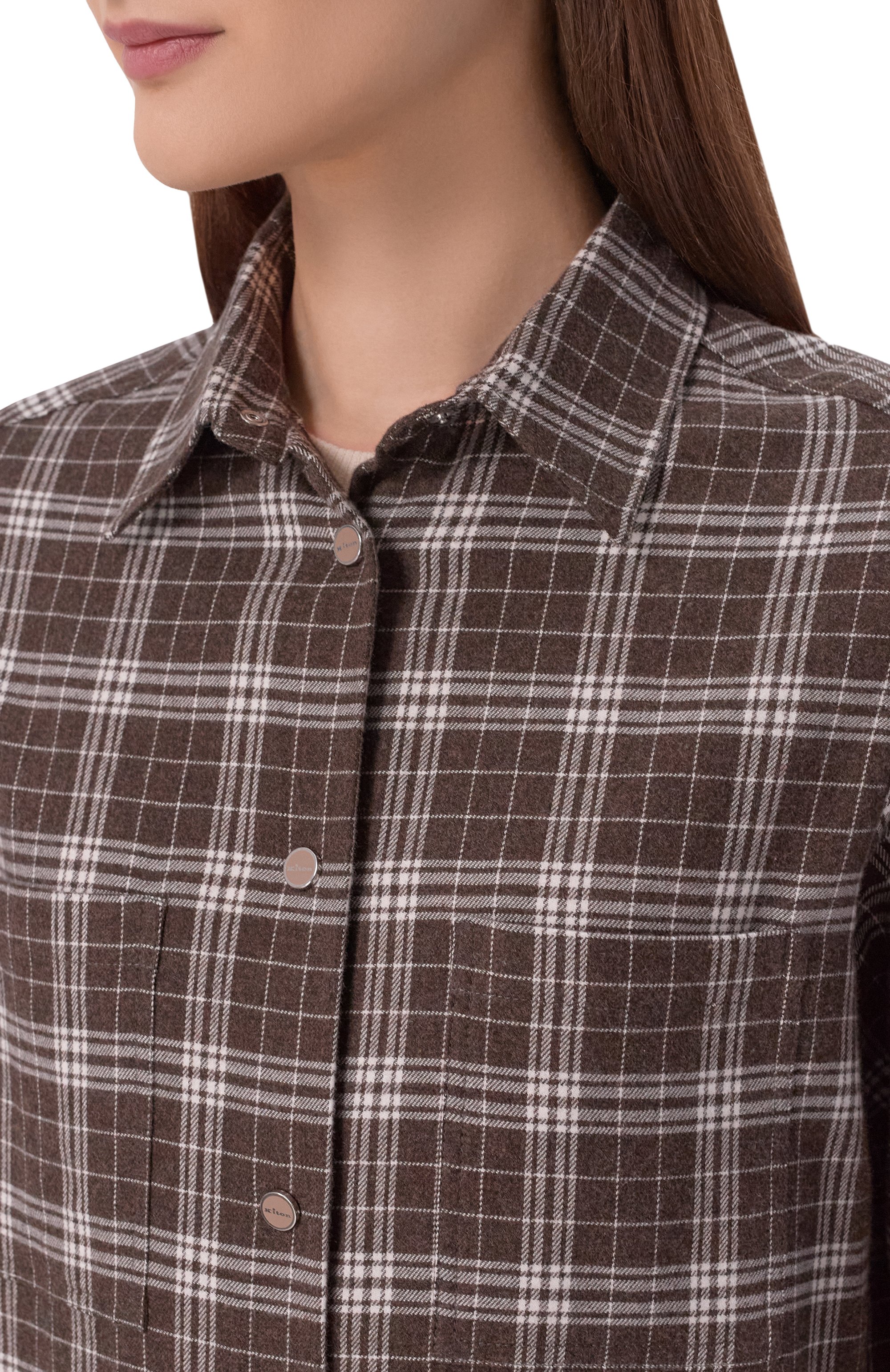 Хлопковая рубашка KITON коричневого цвета по цене 114000 руб., арт. D52445H09062, фото 5 Хлопковая рубашка KITON, арт. D52445H09062, фото 5