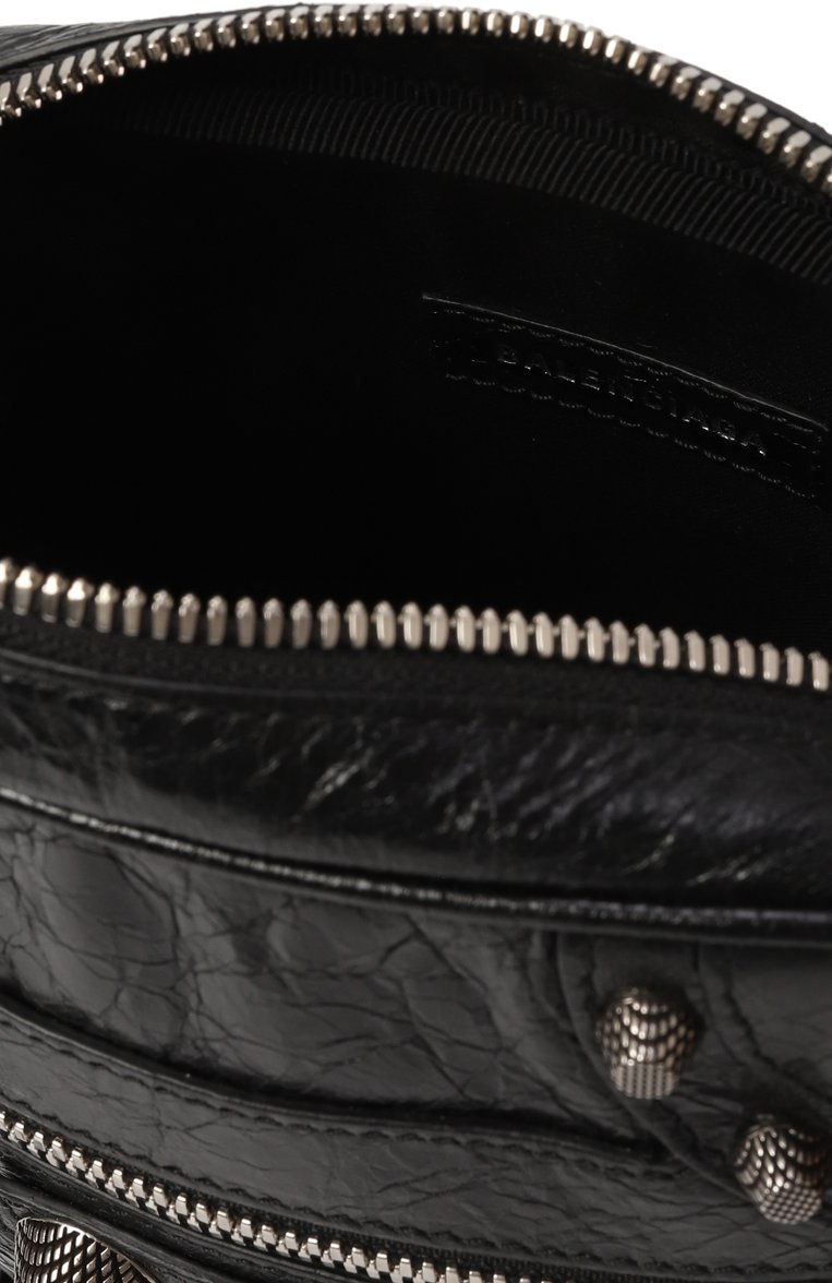 Мужская кожаная сумка le cagole BALENCIAGA черного цвета, арт. 719065/210KR | Фото 6 (Размер: small; Ремень/цепочка: На ремешке; Материал: Натуральная кожа)