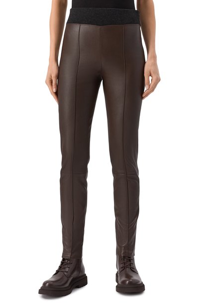Кожаные легинсы BRUNELLO CUCINELLI, арт. MPV32P8788, фото 3