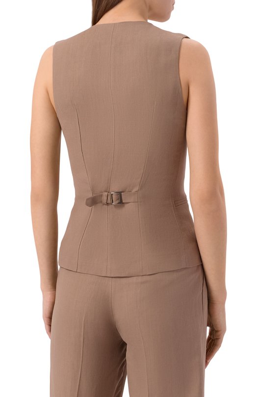 Жилет из вискозы и льна Antonelli Firenze N3587Q/935 Бежевый  N3587Q/935 Фото 4