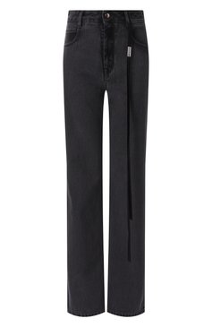Женские джинсы ANN DEMEULEMEESTER темно-серого цвета, арт. B0012724/FA039 | Фото 1 (Длина (брюки, джинсы): Удлиненные; Драгоценные камни: Проставлено; Материал сплава: Проставлено; Детали: Декор; Стили: Кэжуэл; Кросс-КТ: Деним; Материал внешний: Деним, Хлопок; Силуэт Ж (брюки и джинсы): Прямые)