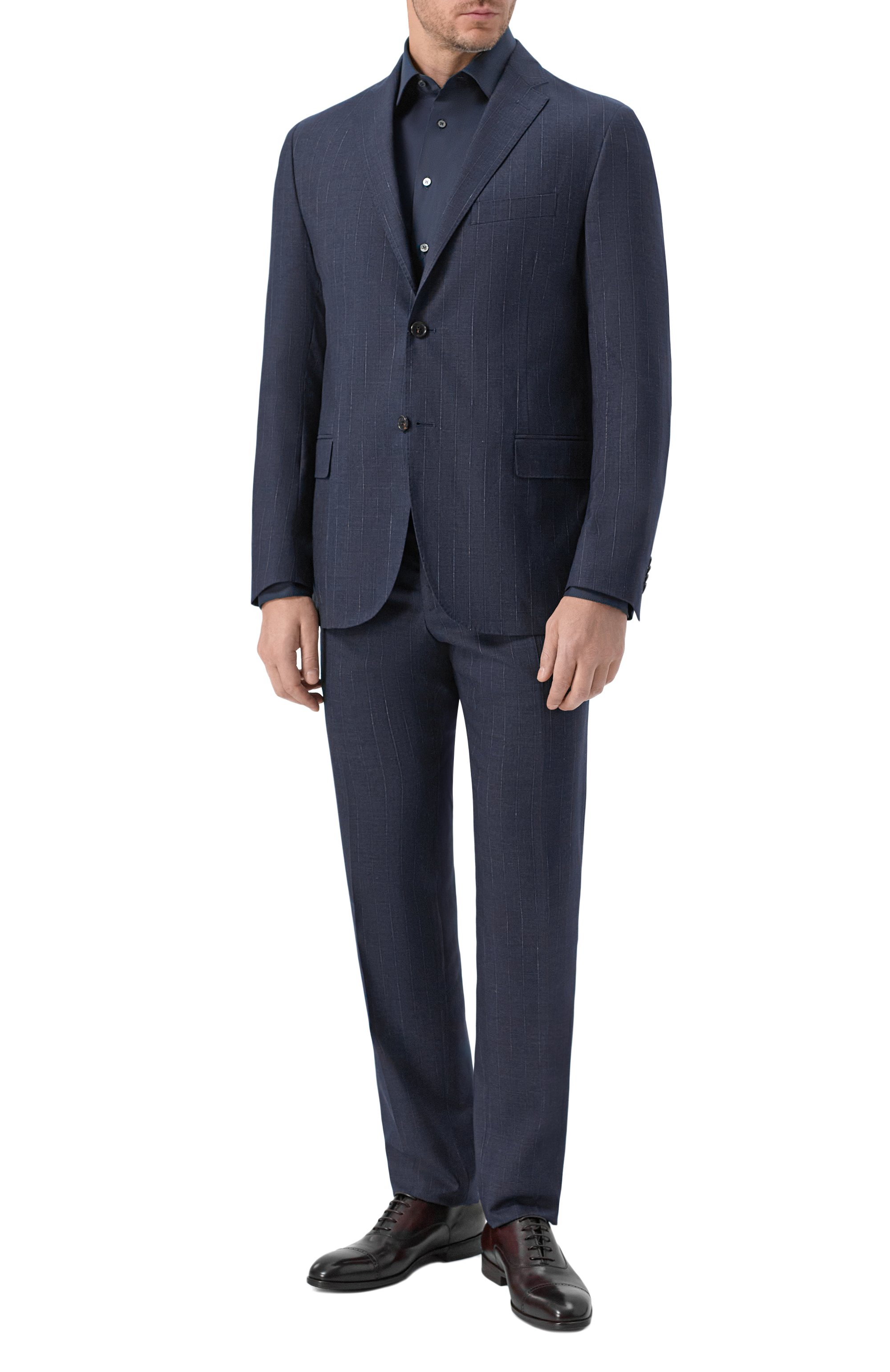 Хлопковая сорочка ZILLI темно-синего цвета по цене 109500 руб., арт. CLAA01M010813037U, фото 2 Хлопковая сорочка ZILLI, арт. CLAA01M010813037U, фото 2