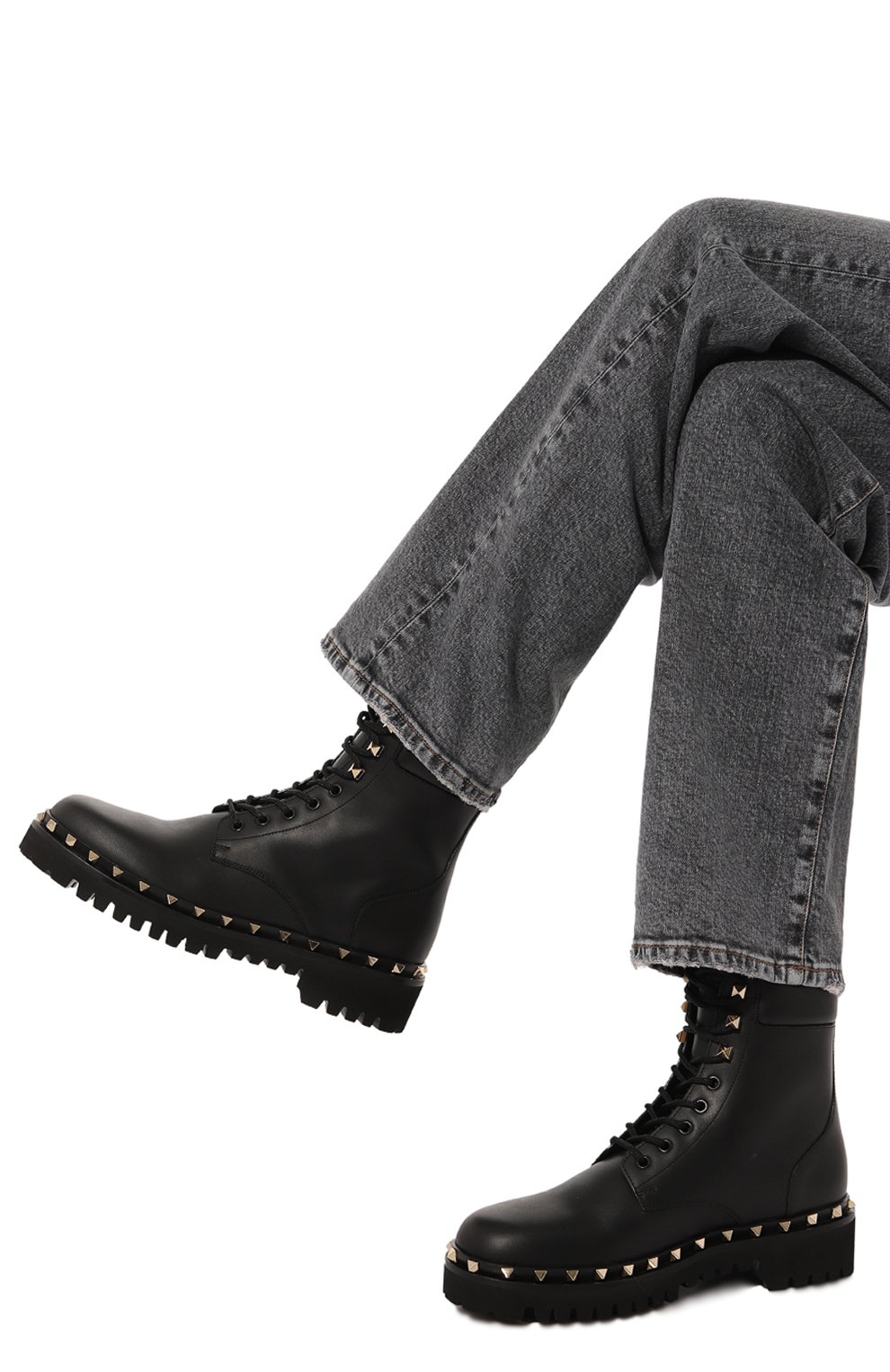 Кожаные ботинки rockstud VALENTINO, арт. 5W2S0HW8/AWE, фото 3