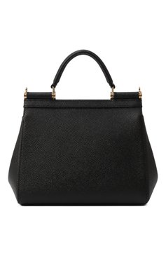 Женская сумка sicily small DOLCE & GABBANA черного цвета, арт. BB9003_BE9003_BI9003/A1001_1_ | Фото 6 (Драгоценные камни: Проставлено; Материал сплава: Проставлено; Ремень/цепочка: На рем�ешке; Материал: Натуральная кожа; Сумки-технические: Сумки top-handle; Размер: small)