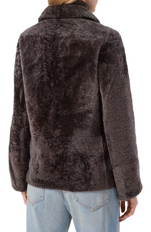 Дубленка из овчины Yves Salomon 25WYV64164MELA Коричневый  25WYV64164MELA Фото 4