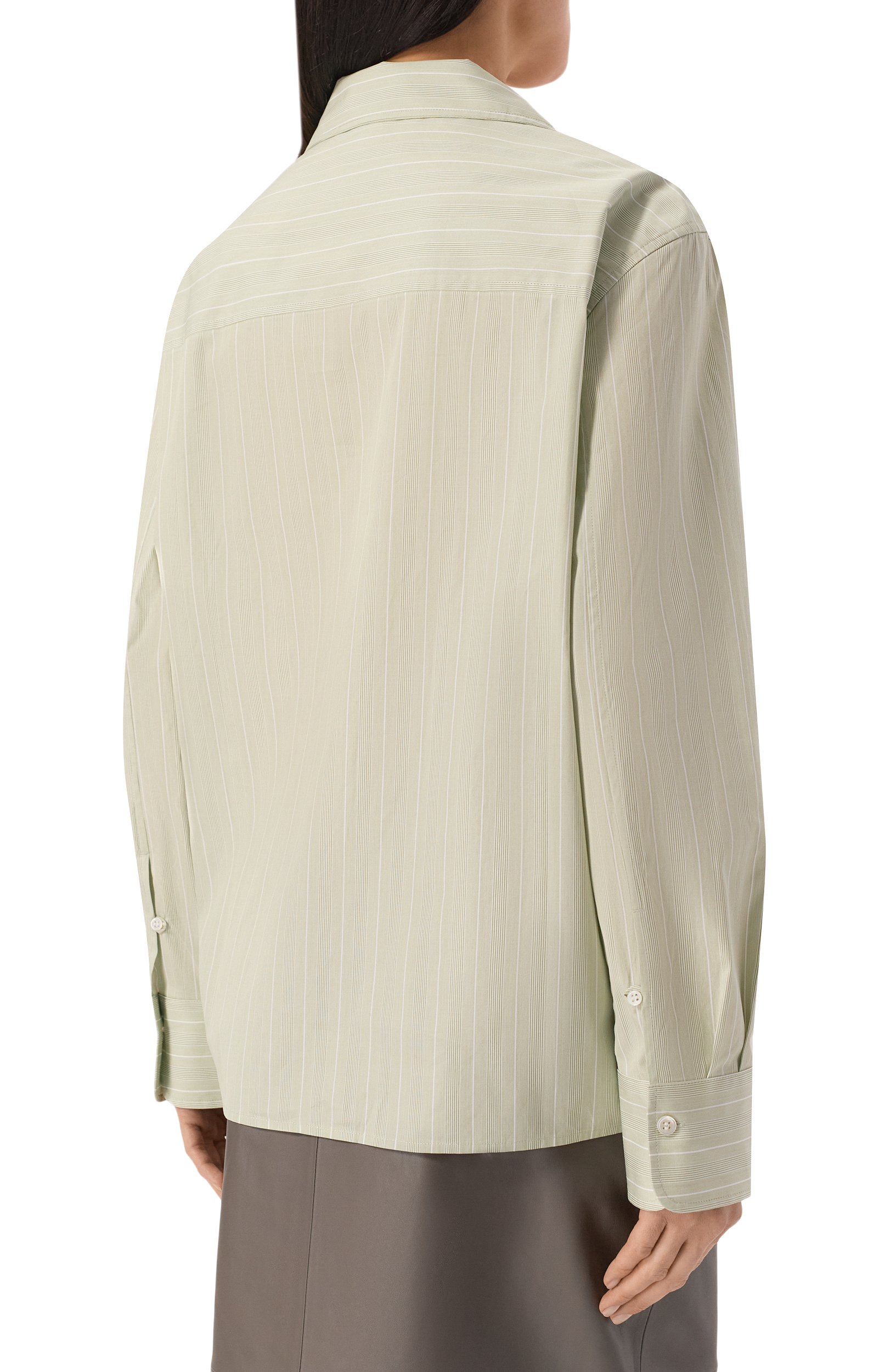 Хлопковая рубашка 12 STOREEZ светло-зеленого цвета по цене 17000 руб., арт. 139167, фото 4 Хлопковая рубашка 12 STOREEZ, арт. 139167, фото 4